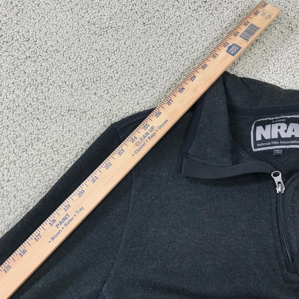 NRA National Rifle Association Mens Large Quarter Zip Fleece Pullover Jacket